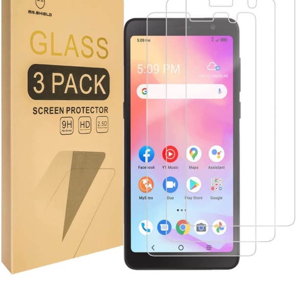 3-Pack Mr.Shield Designed For Tracfone Alcatel TCL A3 / TCL A30 (Tempered Glass) - Picture 8 of 14